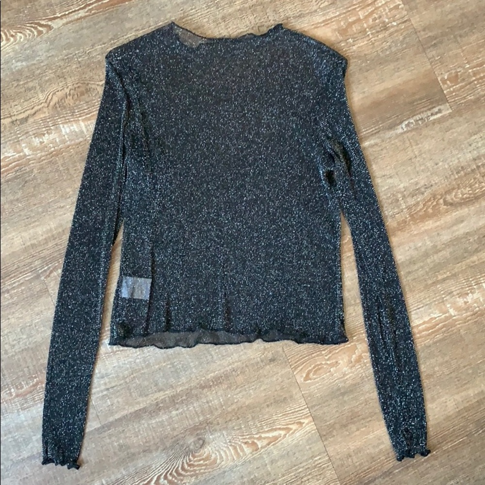 Sheer long sleeve sparkle shirt 🤩